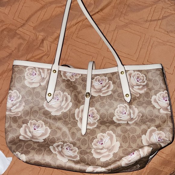 Large Flower COACH Tote - Picture 1 of 2